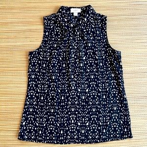Ann Taylor Loft Sleeveless Black and White Top